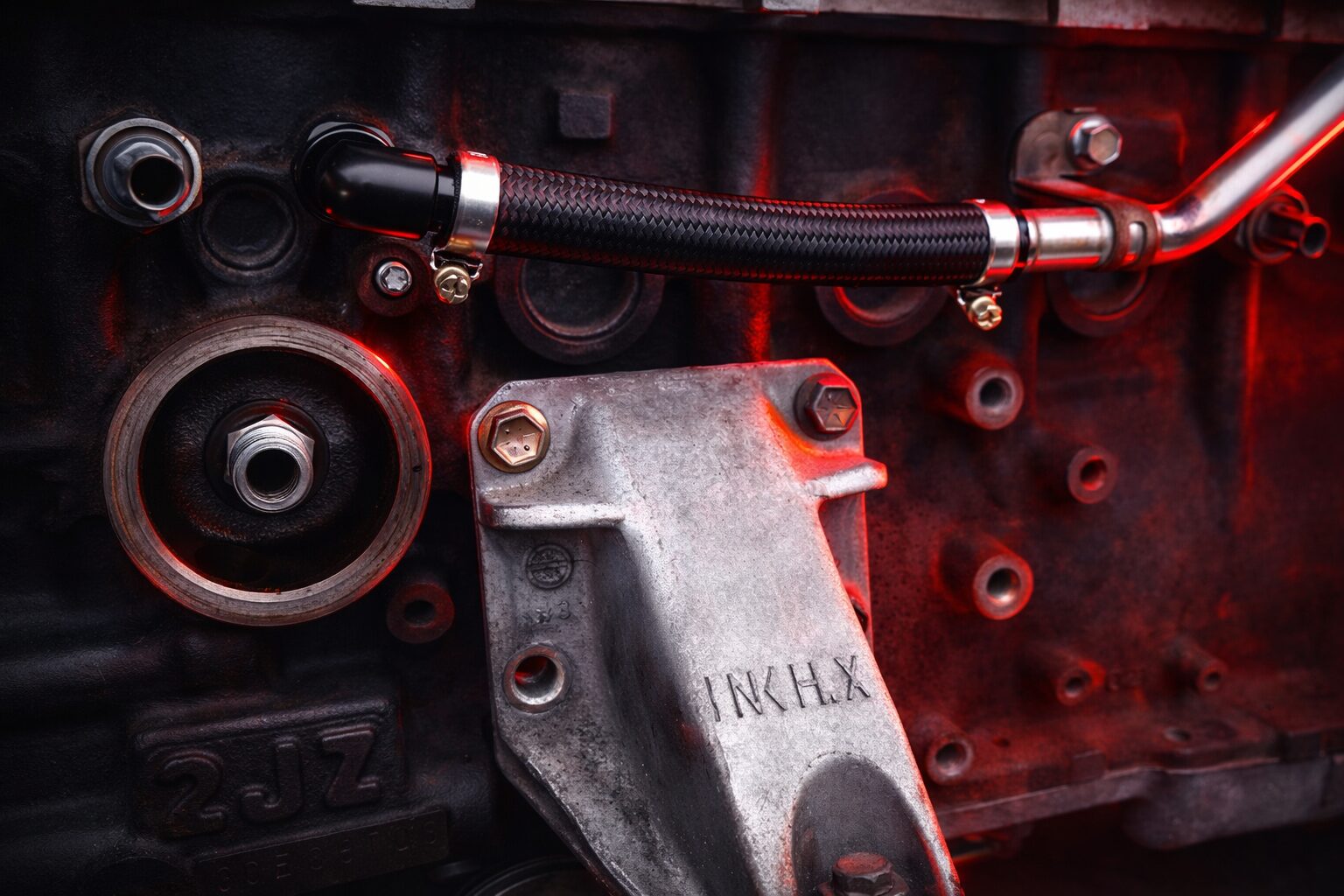 オイルエレメント移動アダプター 2JZ用 - 画像 (2)