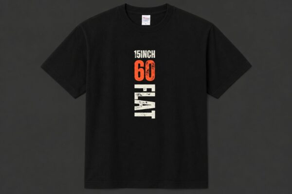 15inch 60flat Tシャツ Front & Back Print Black