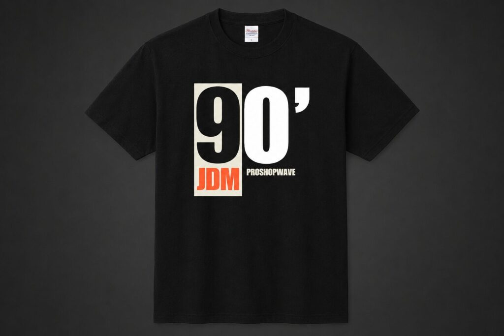 90’s JDM Square デザイン Tシャツ
