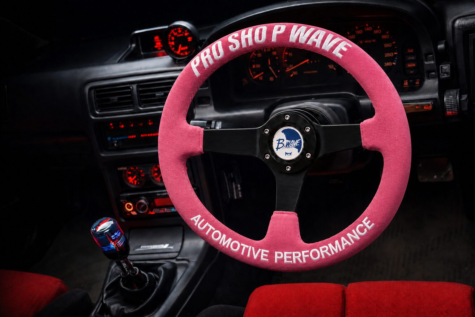 2026限定発売！PRO SHOP WAVE ステアリング「どっピンク」 32Φ