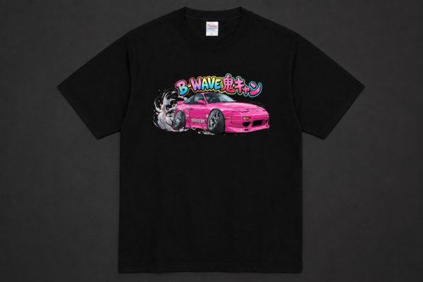 B-WAVE 180sx キャラクター Tシャツ Black