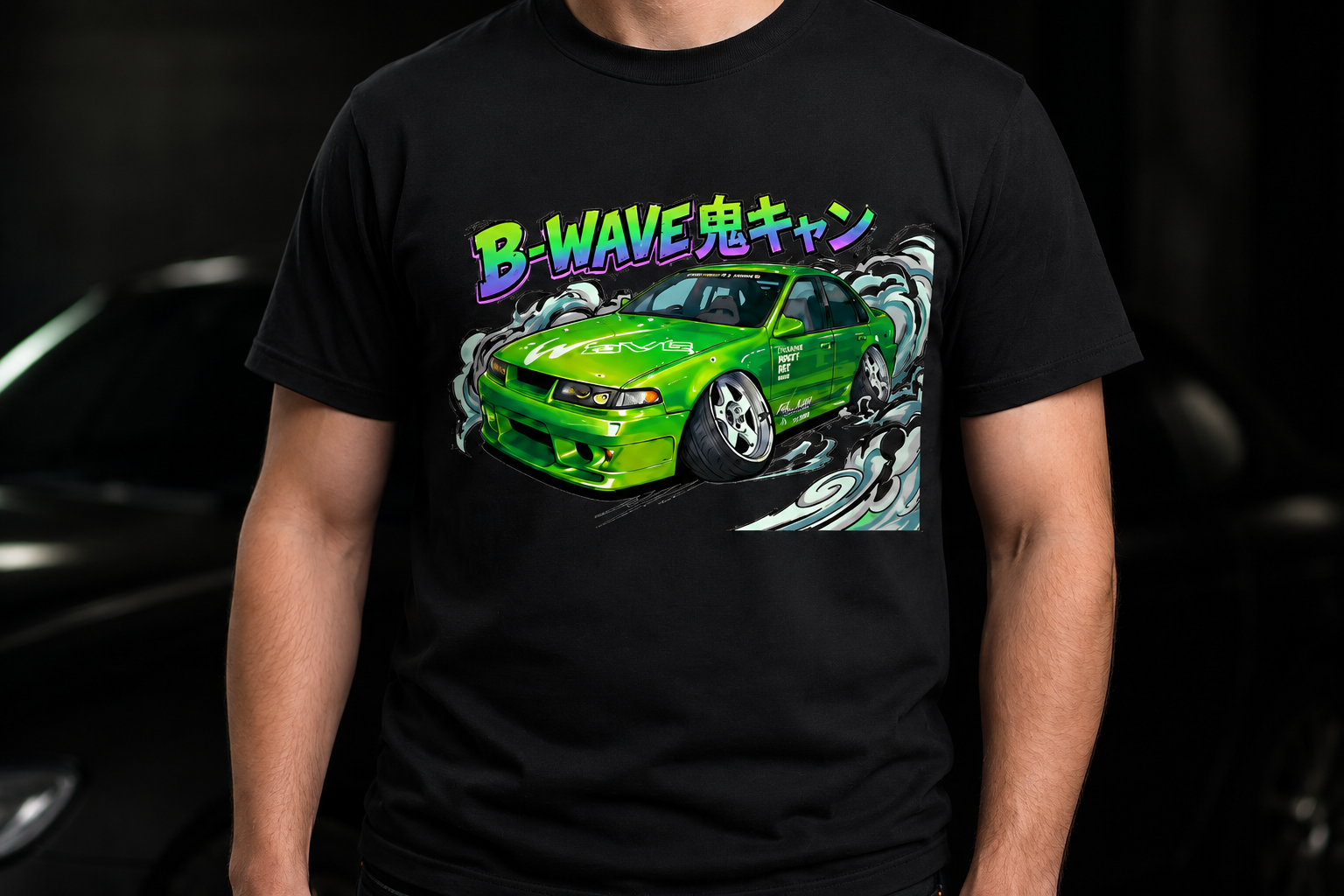 B-WAVE A31 キャラクター Tシャツ Black - 画像 (3)