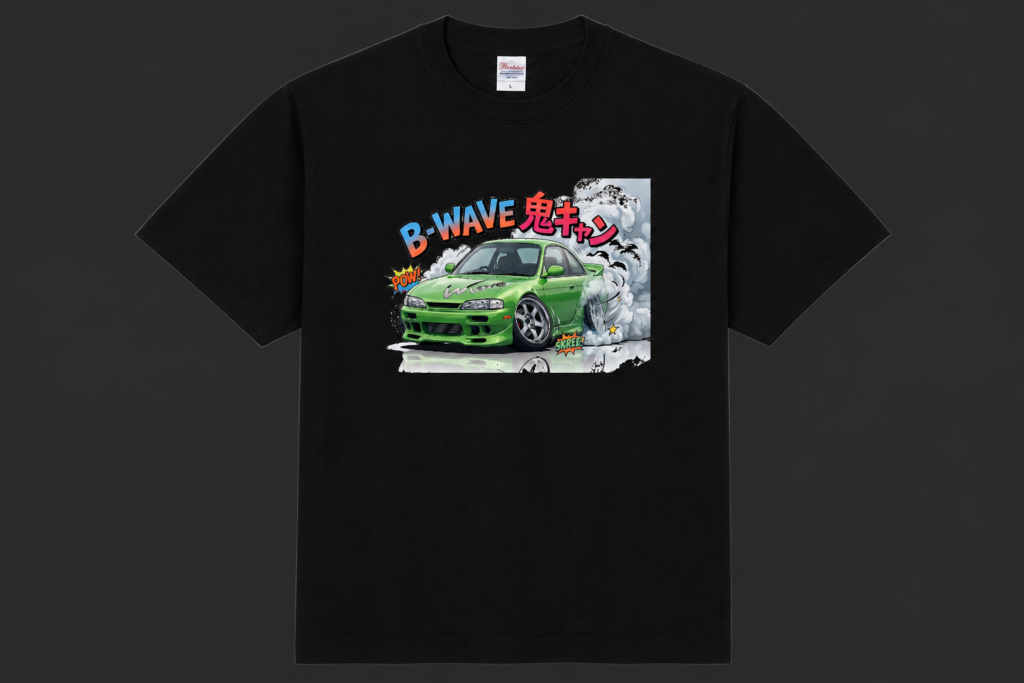 B-WAVE S14 キャラクター Tシャツ Black