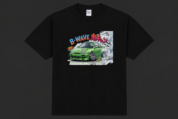 B-WAVE S14 キャラクター Tシャツ Black